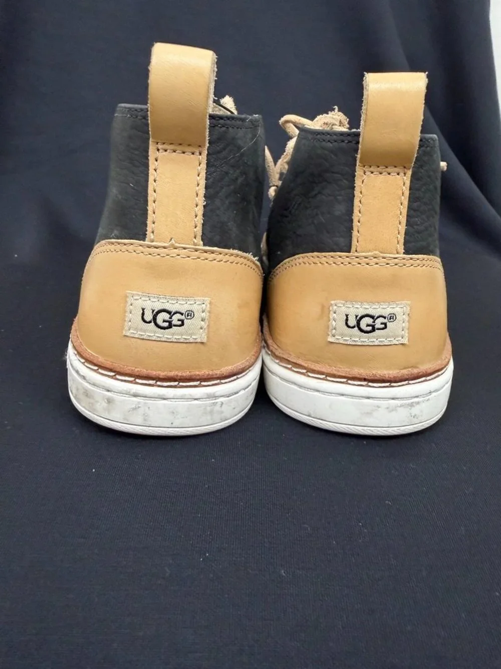 UGG Faded Black Suede Olli High Top Sneakers Shearling 8